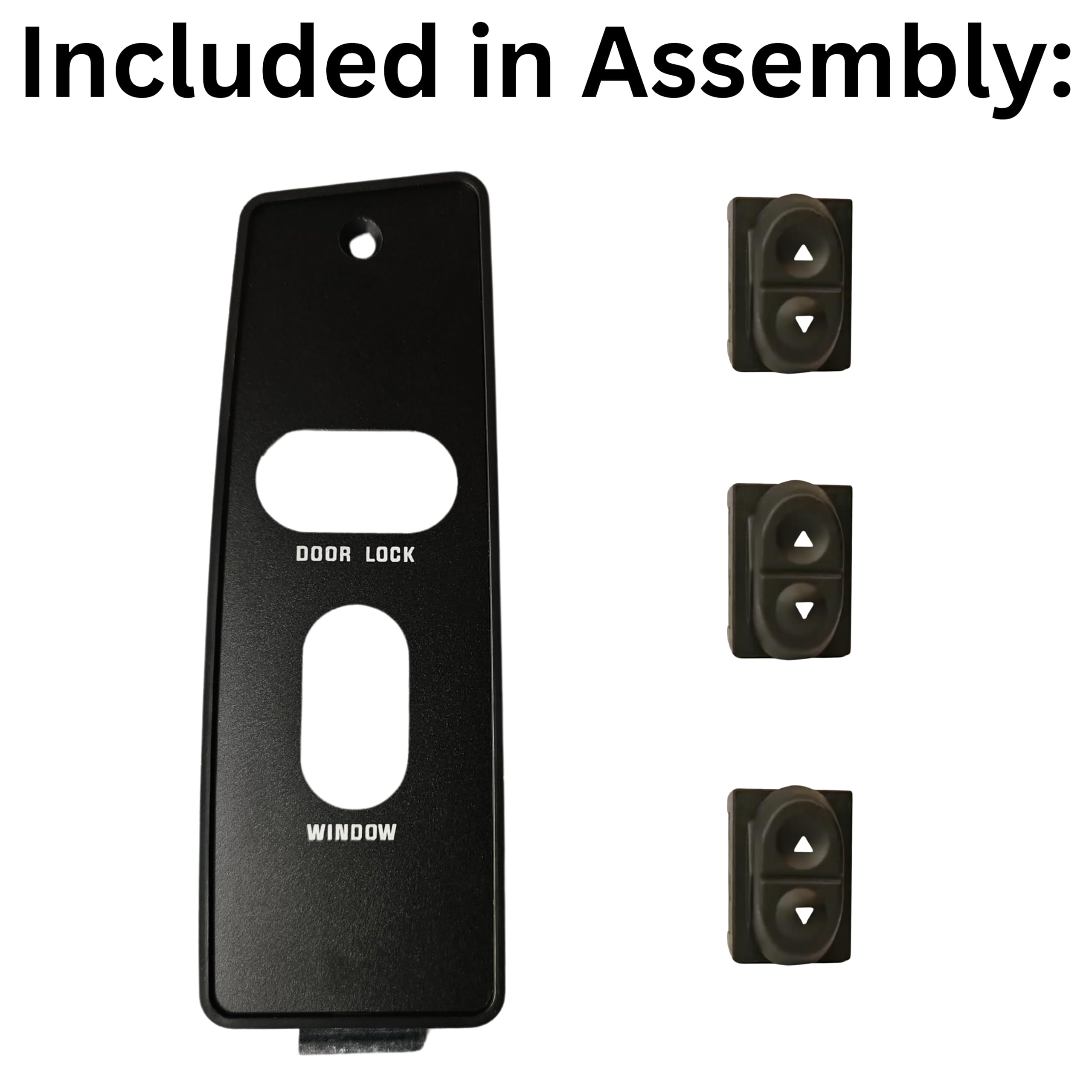 SWITCHDOCTOR Front Passenger Window Switch & Bezel Set for 1987-1993 Ford Mustang (Window, Lock, Full Assembly, Trim, Cover, Panel, Button, Power, Control)