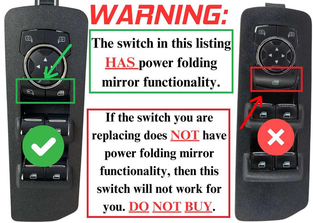 SWITCHDOCTOR Window Master Switch compatible with 2015-2020 F-150 (With Power Folding Mirrors)