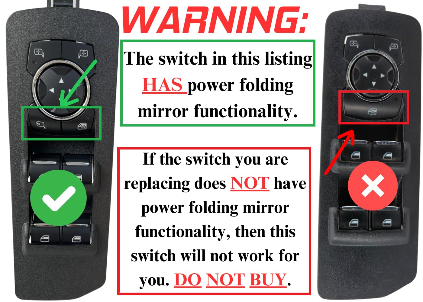 SWITCHDOCTOR Window Master Switch compatible with 2015-2020 F-150 (With Power Folding Mirrors)