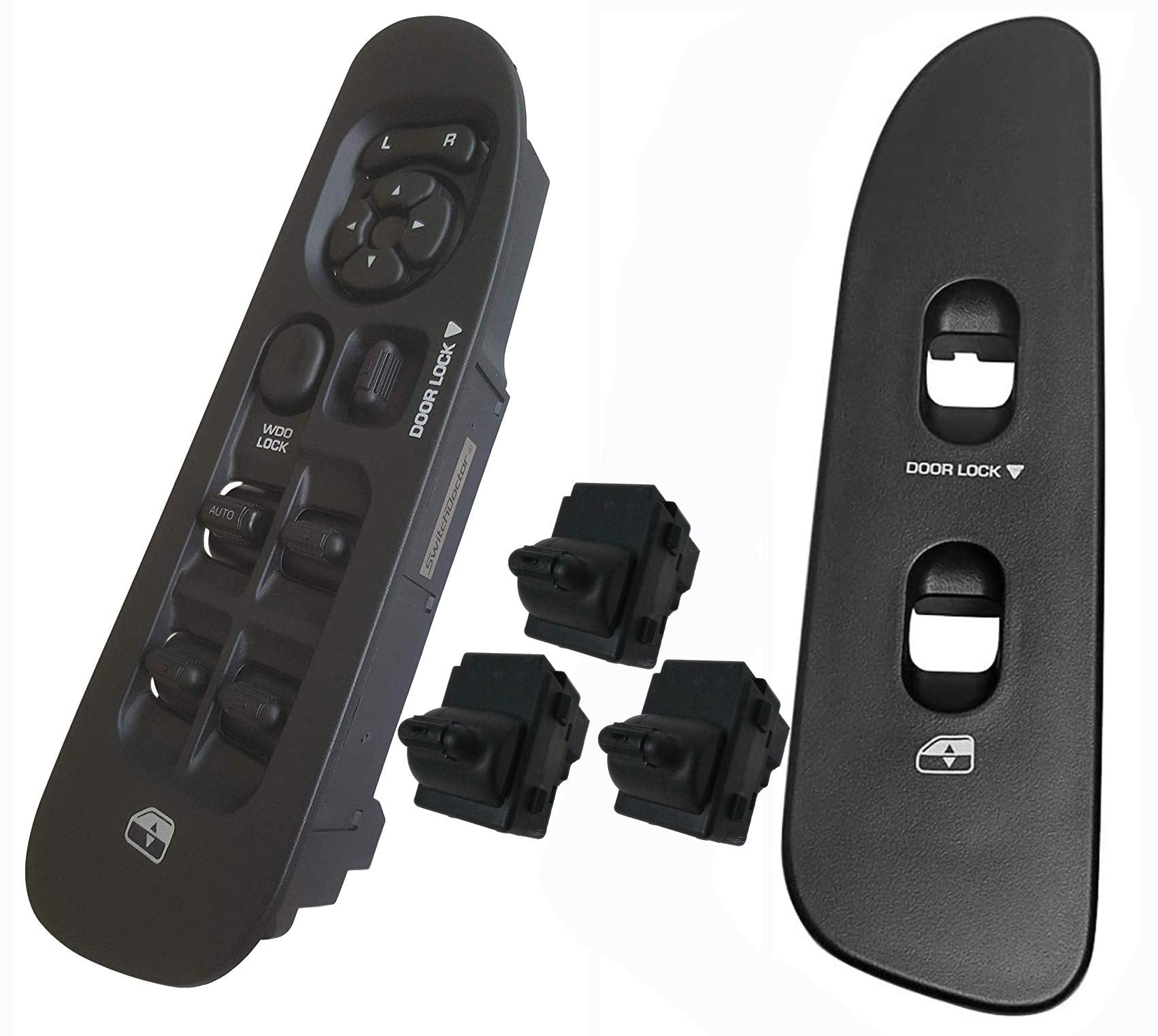 SWITCHDOCTOR Fully Assembled Window Switch Set for 2002-2009 Dodge Ram (Black)