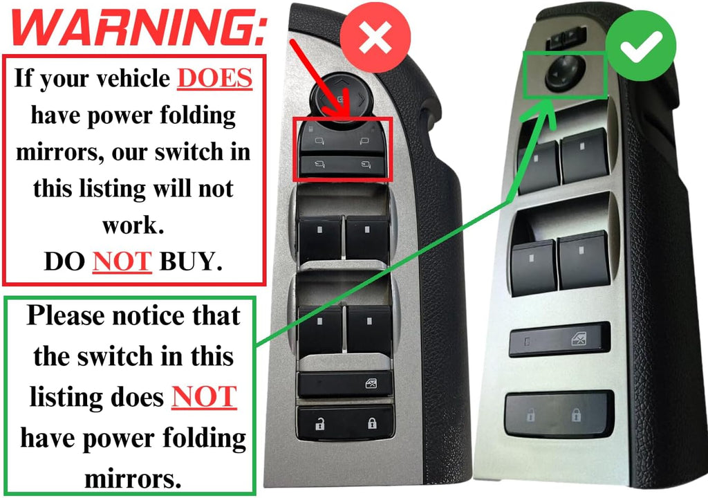 SWITCHDOCTOR Window Master Switch Assembly for 2007, 2008, 2009 Chevrolet Silverado & GMC Sierra (Crew, Extended Cab Pickup, Full Assembly, Chevy, Control, Power)