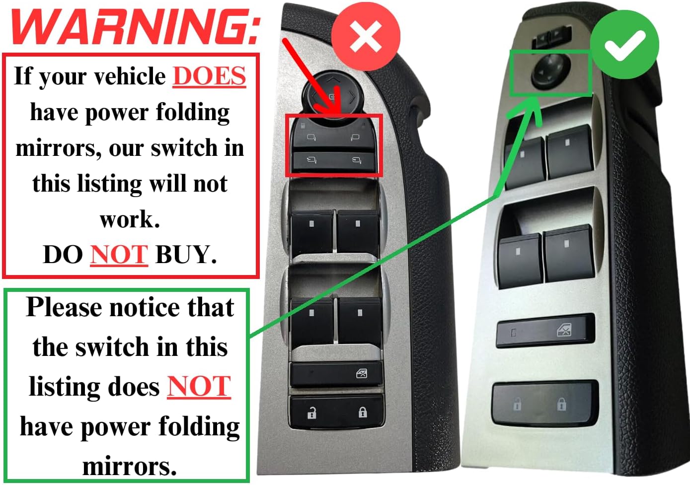 SWITCHDOCTOR Window Master Switch Assembly for 2007, 2008, 2009 Chevrolet Silverado & GMC Sierra (Crew, Extended Cab Pickup, Full Assembly, Chevy, Control, Power)