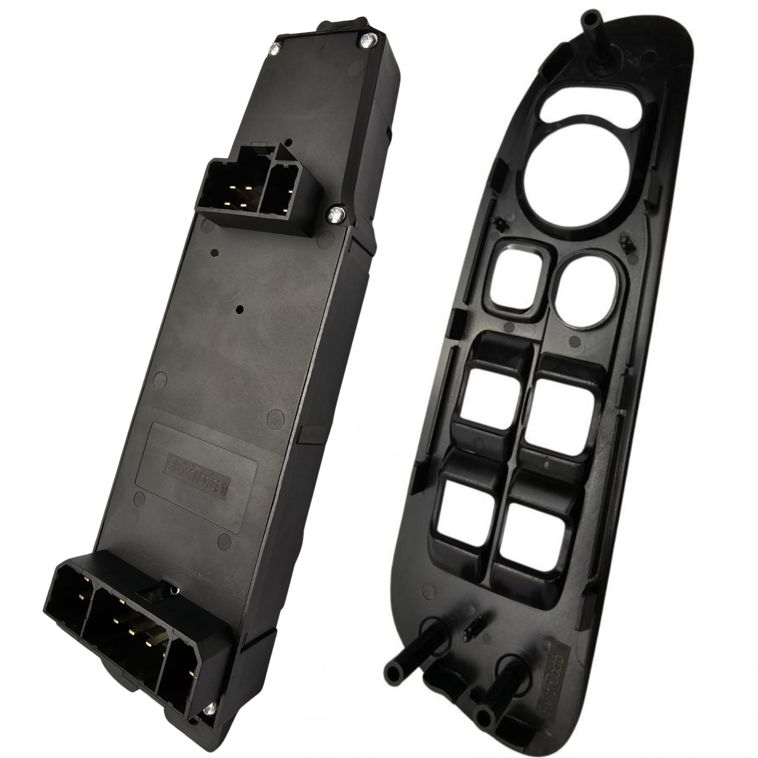 SWITCHDOCTOR Assembled Window Master Switch, Black Bezel, Front Passenger, & Lock Set for 2002-2008 Dodge Ram 1500 2500 3500 (Quad Cab) (68171680AA, 56049805AB, 56049805AA) (Dark Slate Gray)