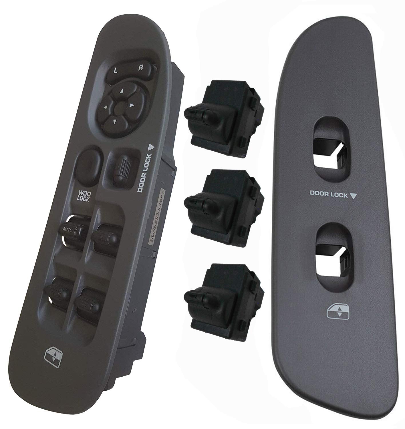 SWITCHDOCTOR Fully Assembled Window Master Switch Set for 2002-2008 Dodge Ram (Gray)