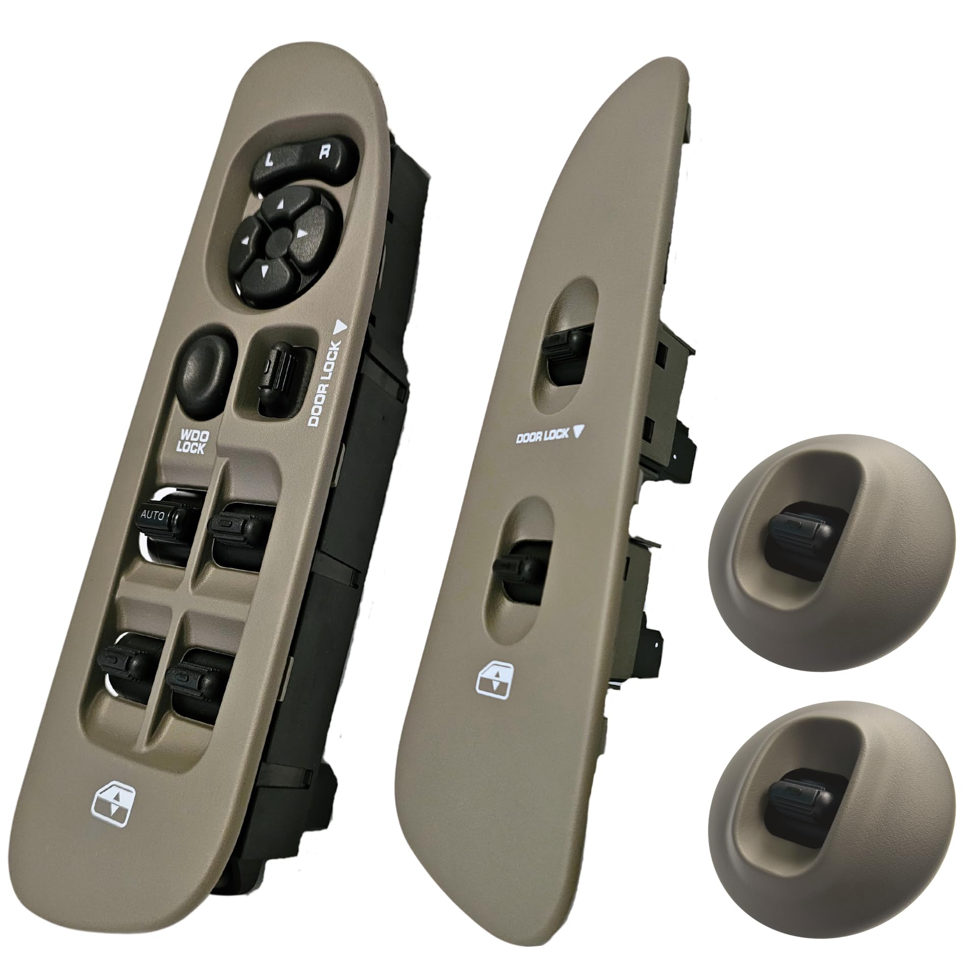 SWITCHDOCTOR Fully Assembled Window Switch Set compatible with 2002-2008 Dodge Ram (Taupe)