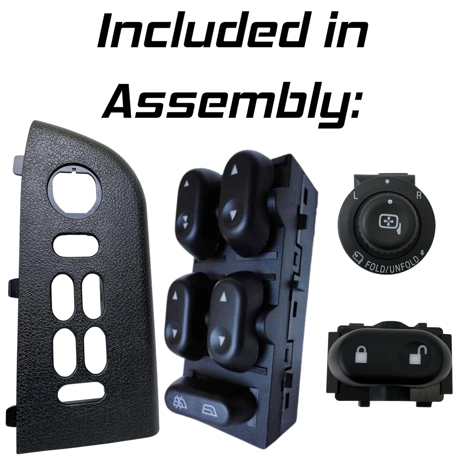 SWITCHDOCTOR Window Master Switch Assembly for 2004, 2005, 2006, 2007, 2008 Ford F-150 F150 (Super Cab, Supercrew Cab, Double Cab, Full Assembly, Black Bezel)