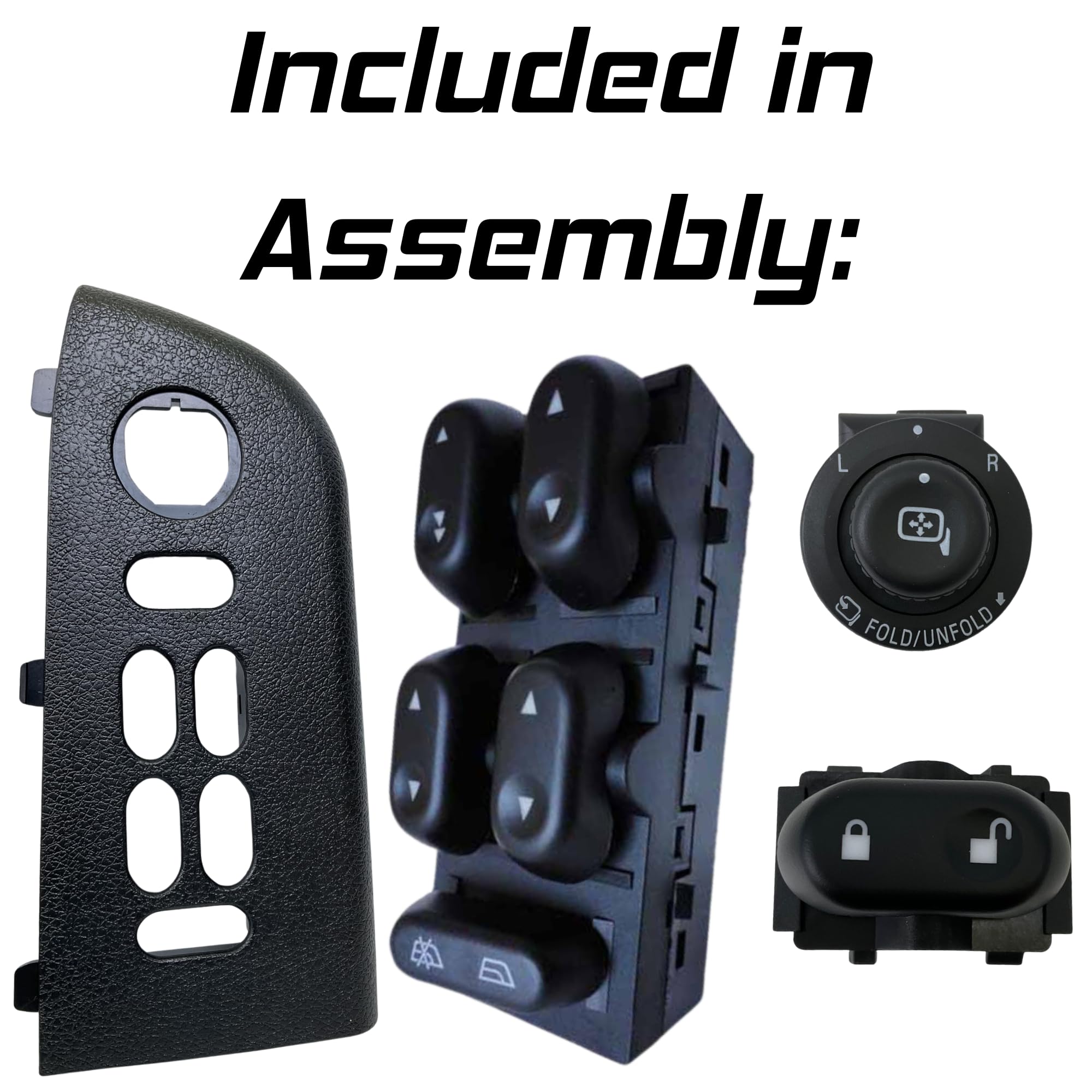 SWITCHDOCTOR Window Master Switch Assembly for 2004, 2005, 2006, 2007, 2008 Ford F-150 F150 (Super Cab, Supercrew Cab, Double Cab, Full Assembly, Black Bezel)