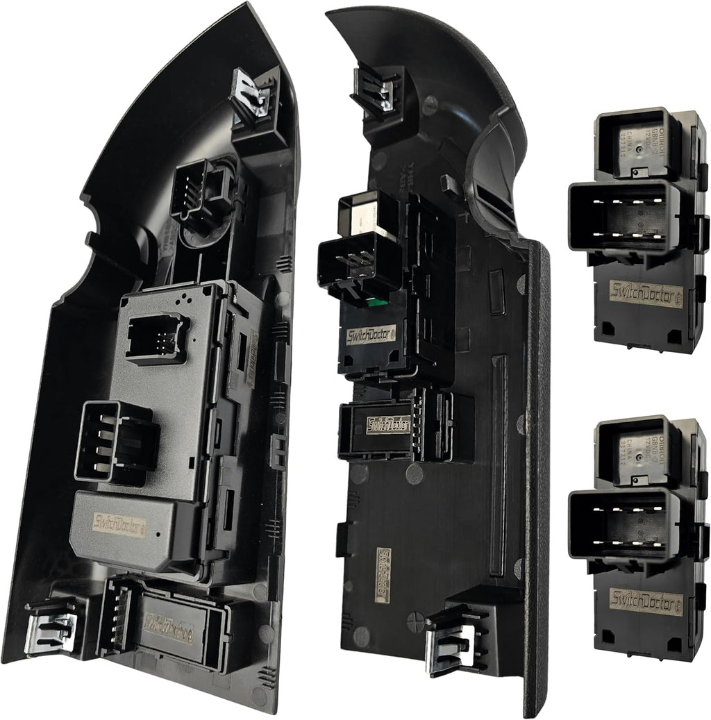 SWITCHDOCTOR Window Master Switch & Front Passenger Assembly for 2007-2009 Chevrolet Silverado and GMC Sierra (Crew, Extended Cab Pickup, Full Assembly, Chevy)