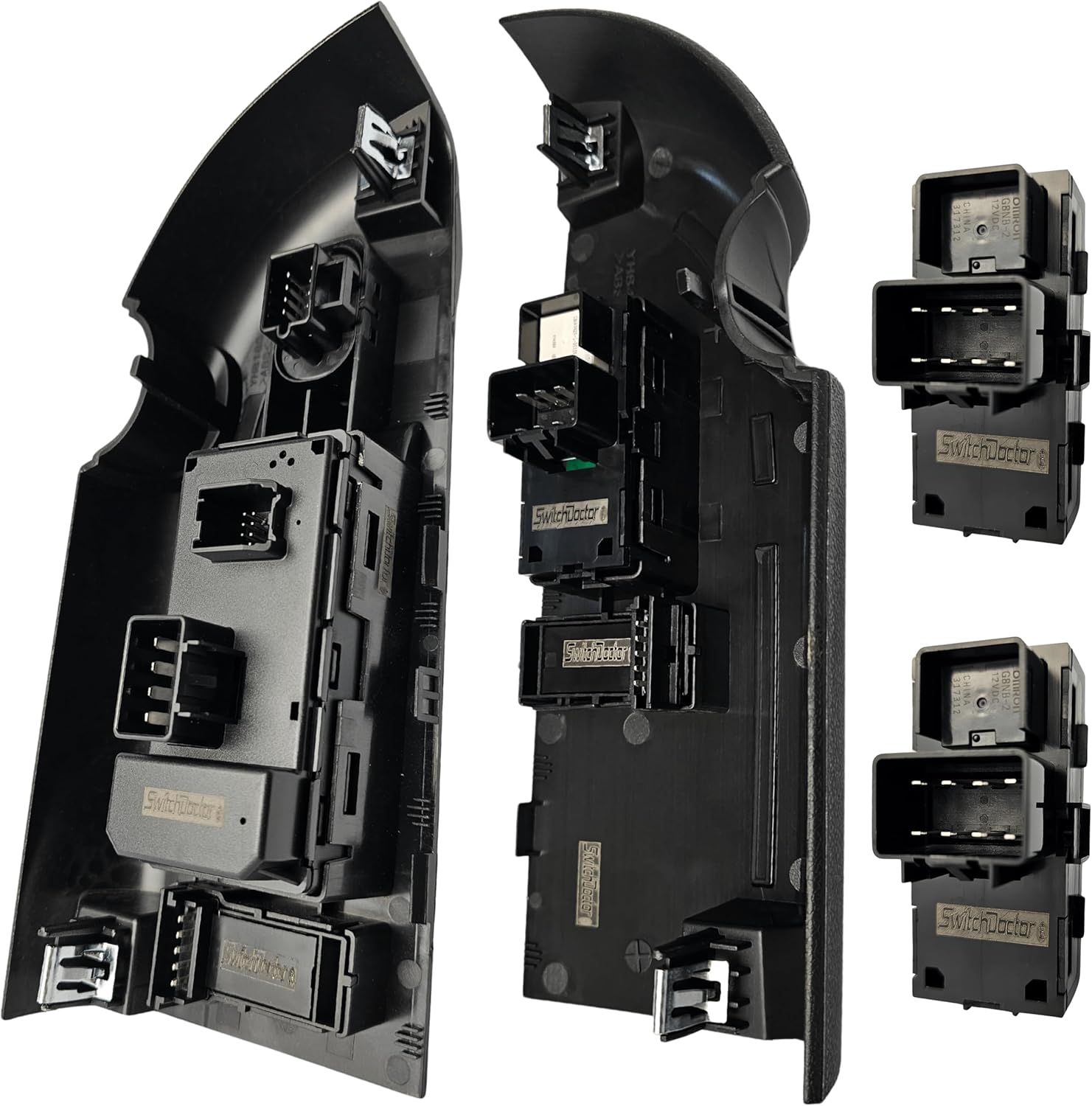 SWITCHDOCTOR Window Master Switch & Front Passenger Assembly for 2007-2009 Chevrolet Silverado and GMC Sierra (Crew, Extended Cab Pickup, Full Assembly, Chevy)