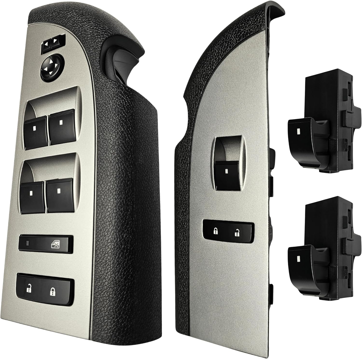 SWITCHDOCTOR Window Master Switch & Front Passenger Assembly for 2007-2009 Chevrolet Silverado and GMC Sierra (Crew, Extended Cab Pickup, Full Assembly, Chevy)