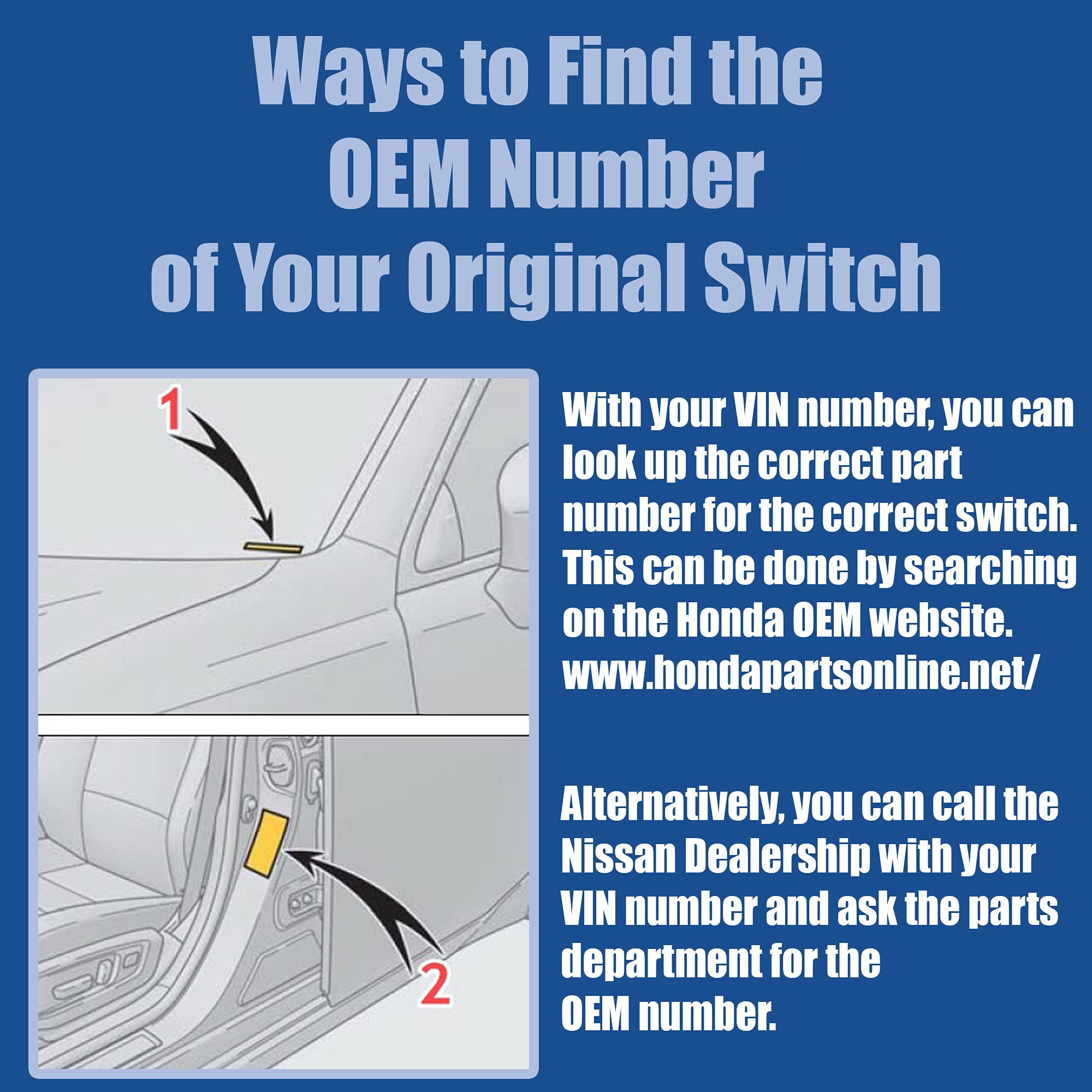 SWITCHDOCTOR Front Passenger Window Switch for 2005-2008 Honda Odyssey