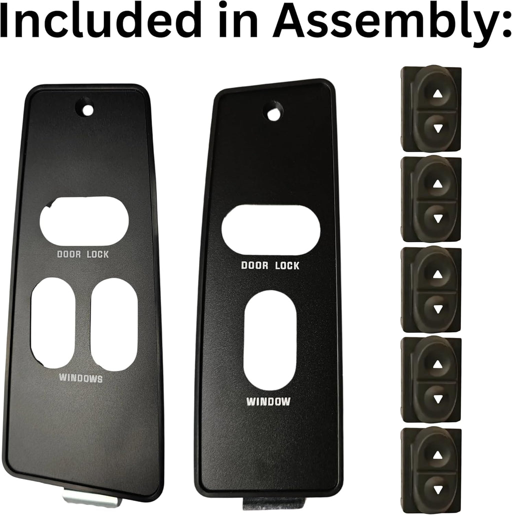SWITCHDOCTOR Window Master Switch & Front Passenger Set for 1987-1993 Ford Mustang Coupe (Bezel, Lock, 2 Door, Full Assembly)